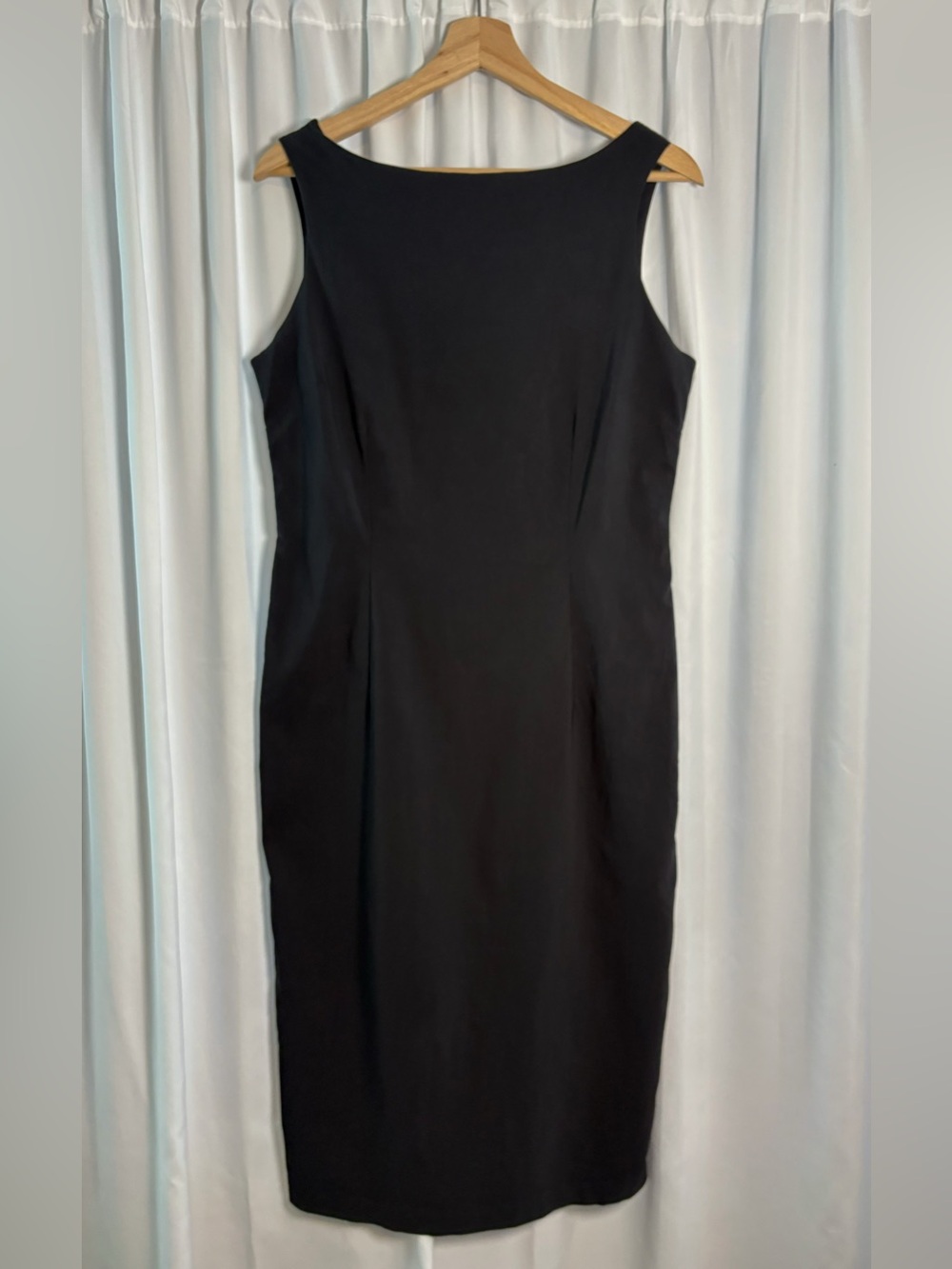 Vintage 90s Express World Brand Black Boatneck Sheath Dress Size 11/12